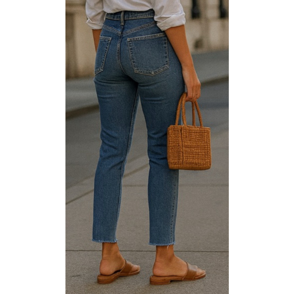 J.Crew Denim Jeans Vintage Straight Raw Hem Light Wash Classic Fit Streetwear 30